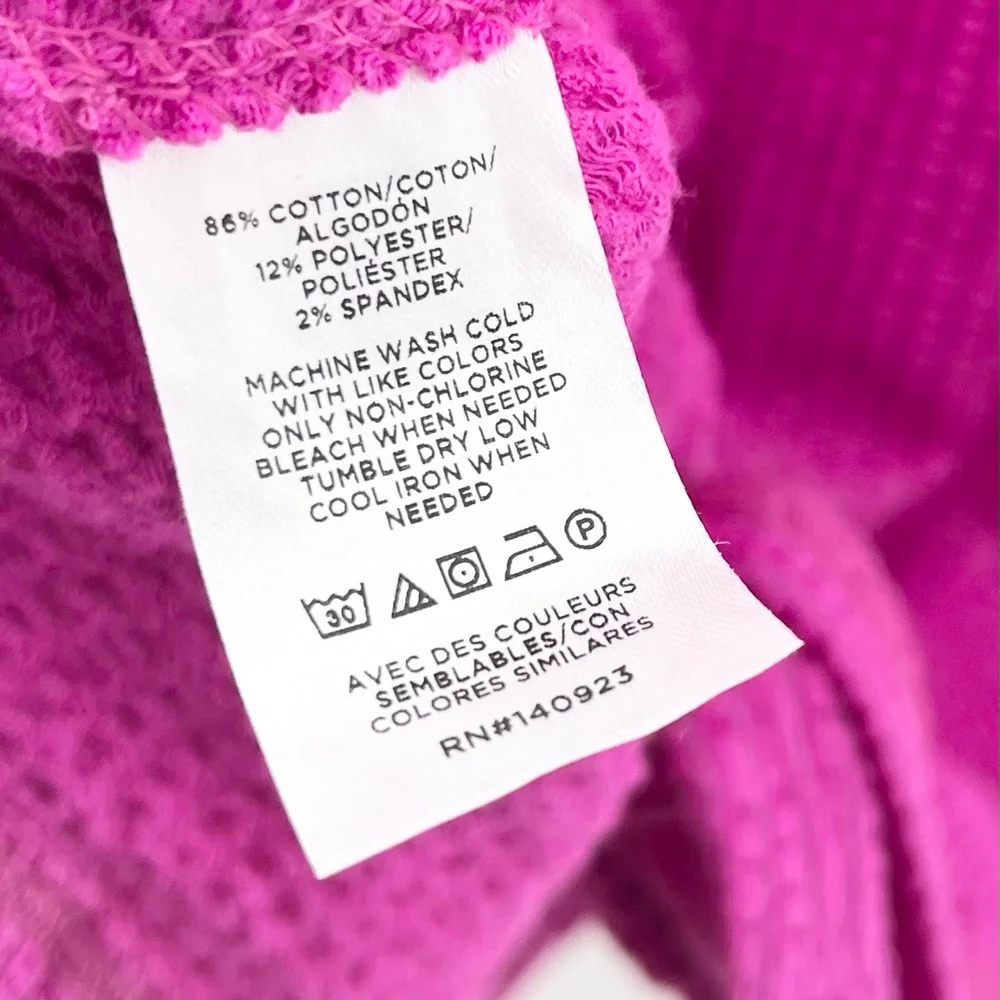 NWT M LOFT Seersucker Women's Hot Pink Tie-Front Top
